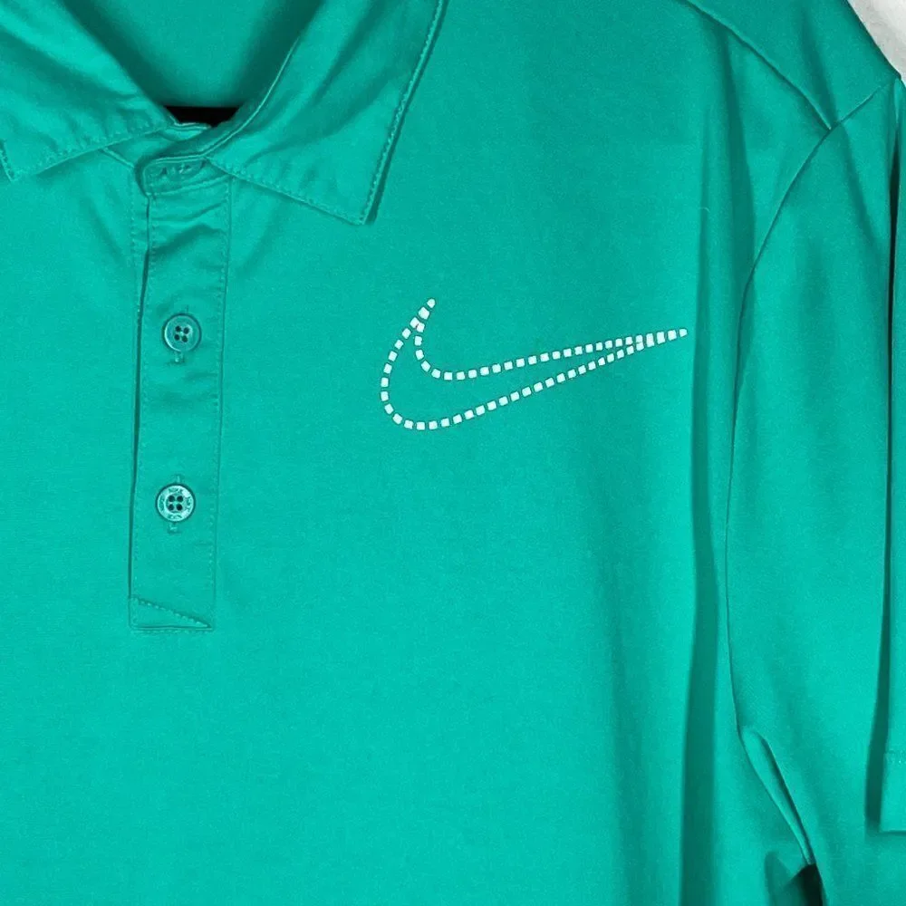 Nike Golf Polo Green Shirt Dri-Fit Performance Mens Size Large
